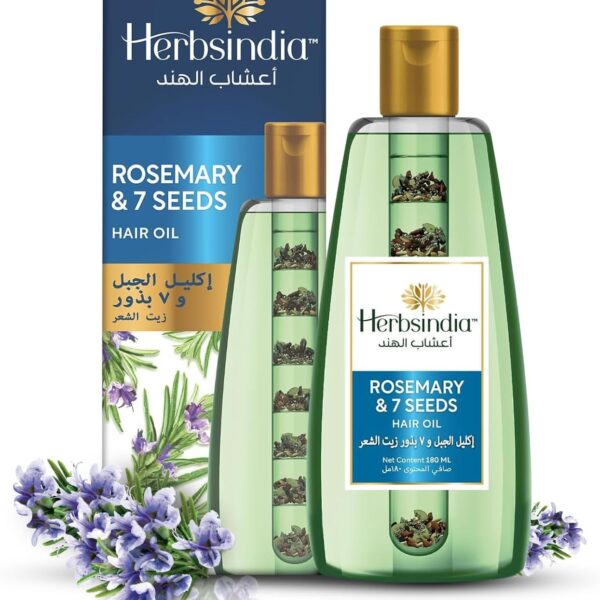 Herbs India 7 Seed Hair Oil with Rosemary - 280 ml | Nourishing Herbal Oil for Lush, Healthy Hair