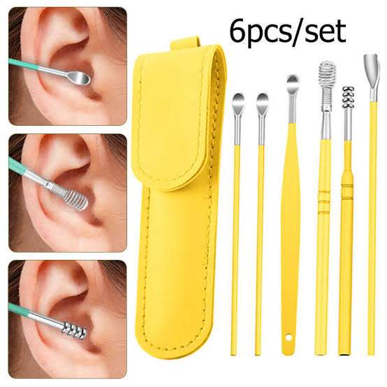 Ear Wax Cleaning Kit, 6 Pcs Ear Pick Tools, Wax Removal Kit, Ear Cleaning Tool Set, Spring Earwax Cleaner Tool Ear Wax Remover (random Color)