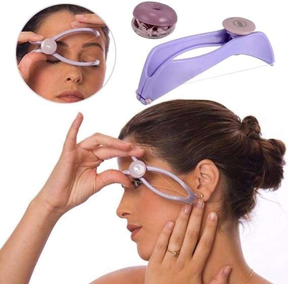 Eyebrow Threading Tool – Modern Plastic Cotton Facial & Body Hair Remover For Women – Random Color