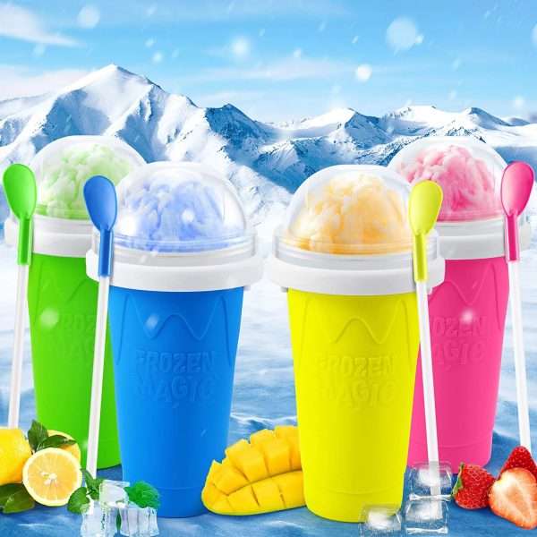 Slushy Cup | Slush Maker | Instant Ice Maker Cup For Hot Summers | Smoothies Cup Eco-friendly Double Layer | Instant Freeze Cup For Beverages And Cold Drinks 500ml (random Color)